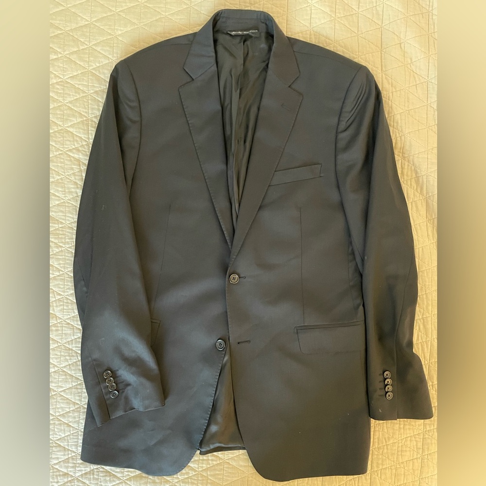 Saks Fifth Avenue x Ermenegildo Zegna Wool & Silk Suit Jacket in Black 42 L